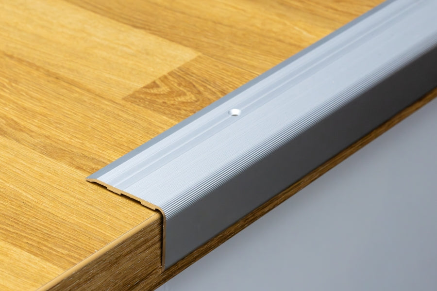 Aluminium Stair Nosing 48mm x 34mm x 118cm Length Step Edge Trim Anodised Silver, Gold, Champagne- SN RY48