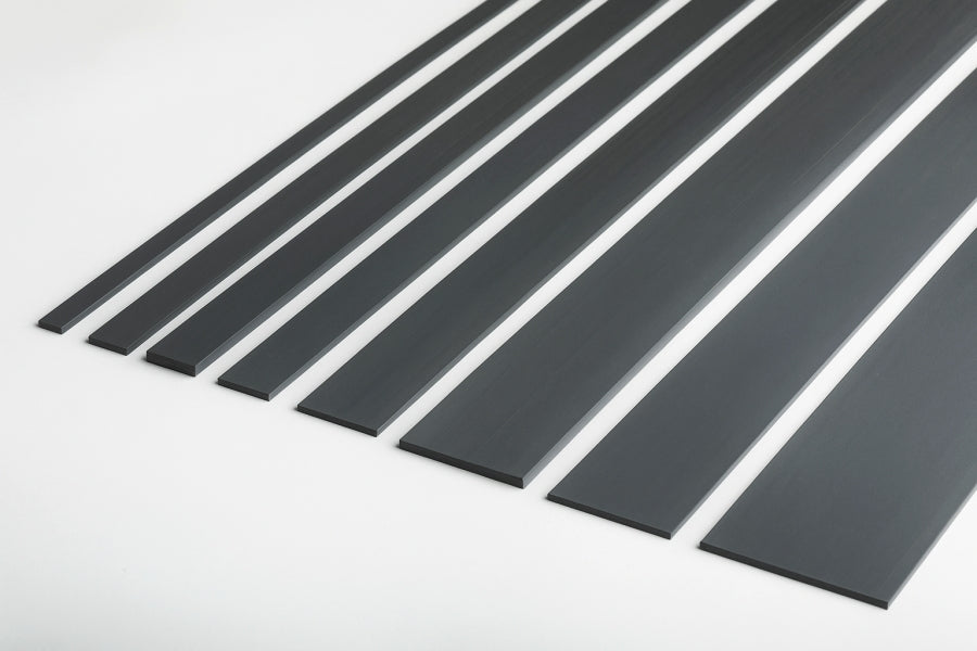1m & 2.5m Length – PVC Plastic Flat Bar Black White Anthracite Strip TW