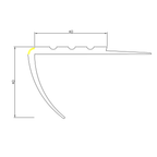 Flexible Non-Slip Stair Nosing, 40x40mm Warning 730-RD-O