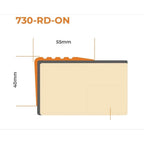 Flexible Anti Slip PVC Stair Nosing 55x40mm 730-RD-ON