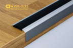 Aluminium Stair Nosing with Rubber Insert 46 MM x 30 MM x 1.2 M & 2.4 M Length Anodised Anti-Slip- PS6