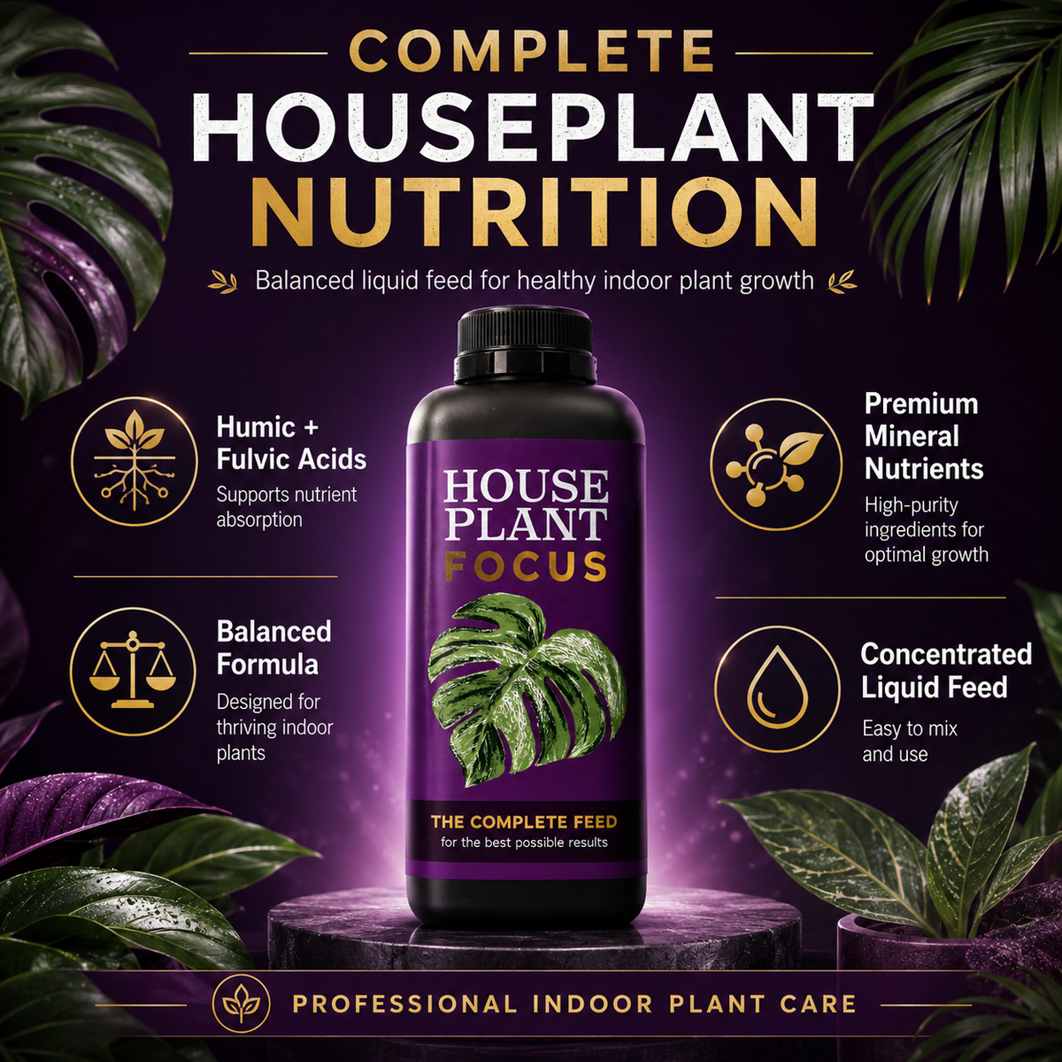 Growth Technology Houseplant Focus Concentrated Liquid Fertiliser 1L