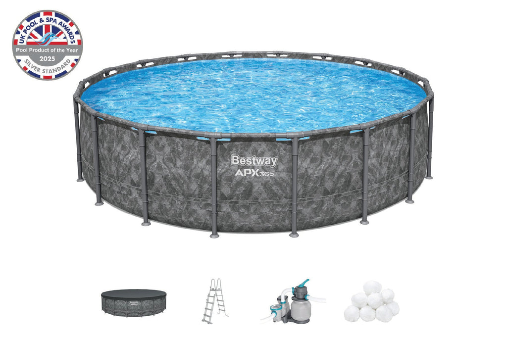 18ft x 52in Grey Round APX 365 Above Ground Pool Set