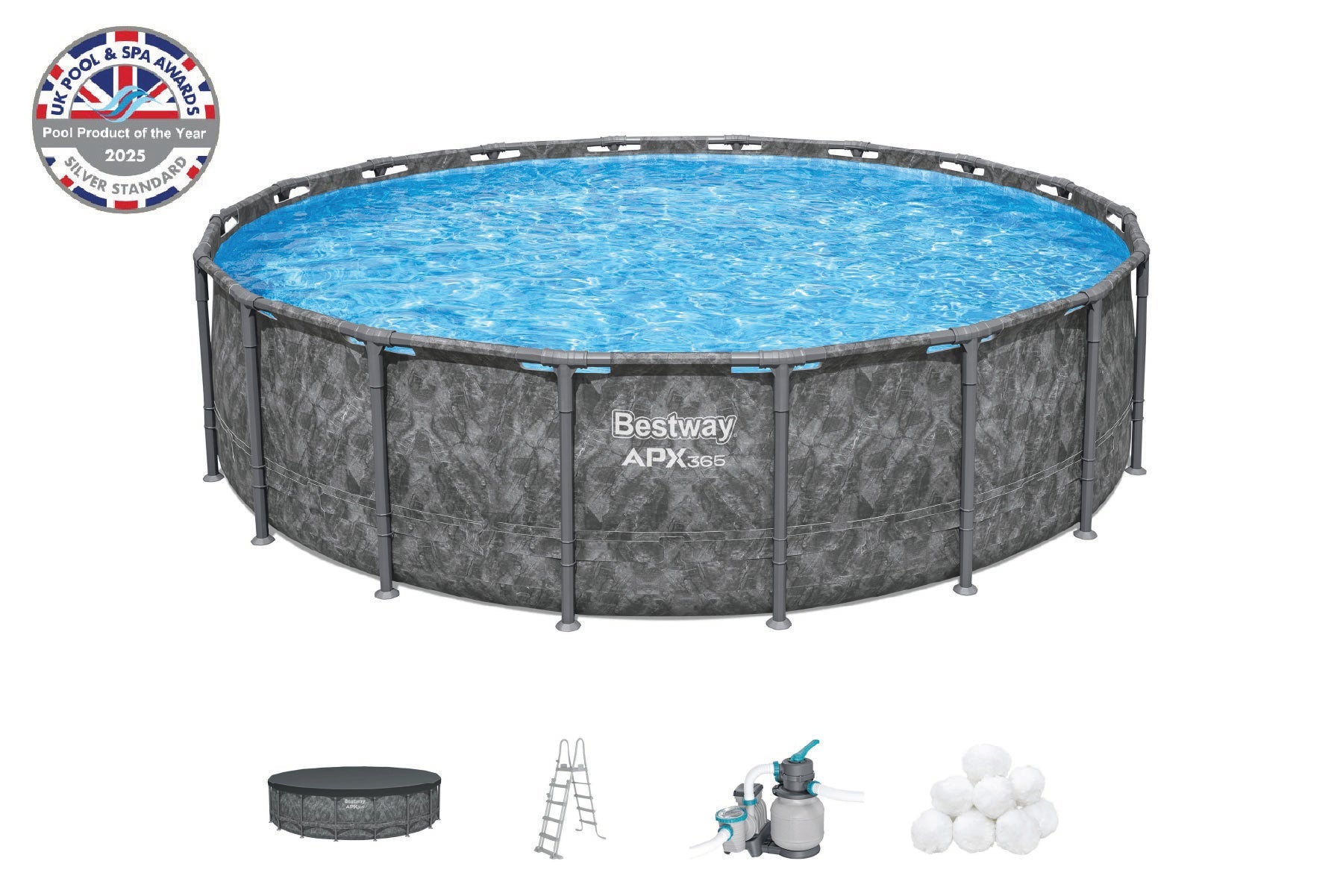 18ft x 52in Grey Round APX 365 Above Ground Pool Set