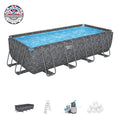 18ft x 52in Grey Rectangular APX 365 Steel Above Ground Pool Set