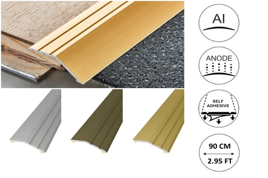 Aluminium Ramp Door Threshold Strip 900 MM Length Self-Adhesive Anodised Door Floor Bar Edge Trim IP11/S
