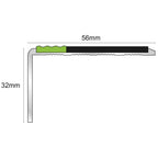 ASL01 Tredsafe Aluminium Non Slip Stair Nosing Edge Trim 56 x 32mm with PVC Insert