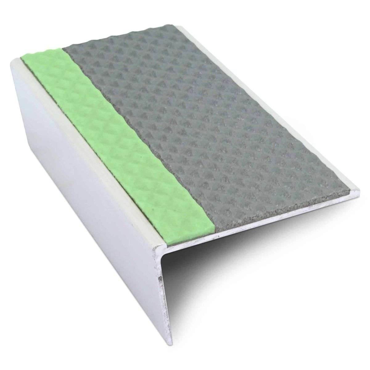 ASL02 Tredsafe 57x32mm Aluminium Non Slip Stair Nosing Edge Trim With Pvc Insert - Cayrus World of Finishing