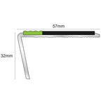 ASL02 Tredsafe 57x32mm Aluminium Non Slip Stair Nosing Edge Trim With Pvc Insert