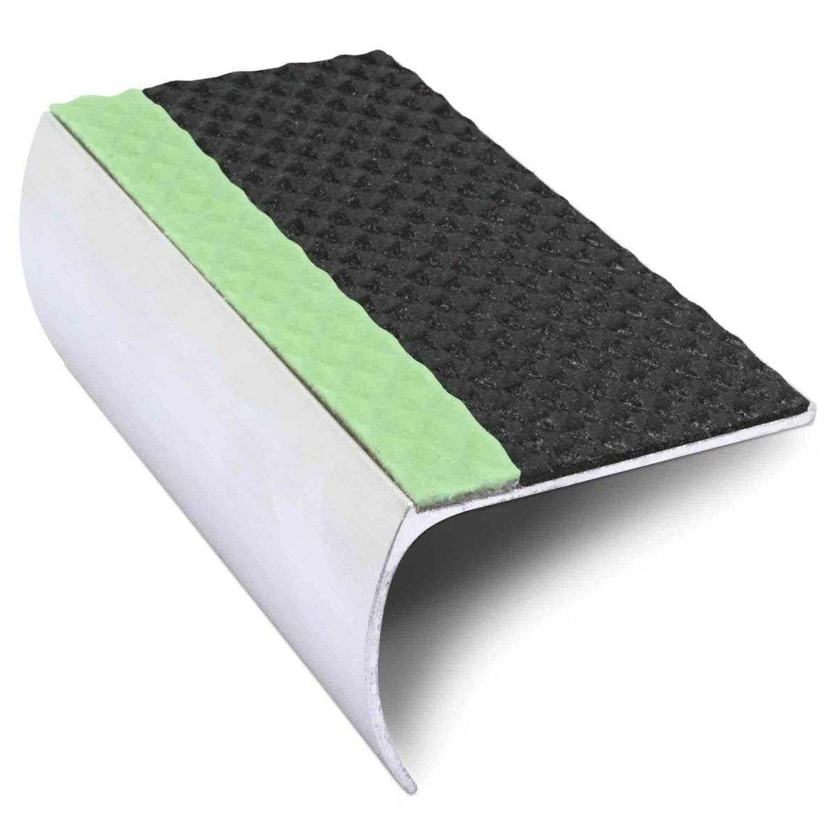 ASL03 Tredsafe 57x40mm Aluminium Non Slip Stair Nosing Edge Trim With Pvc Insert - Cayrus World of Finishing