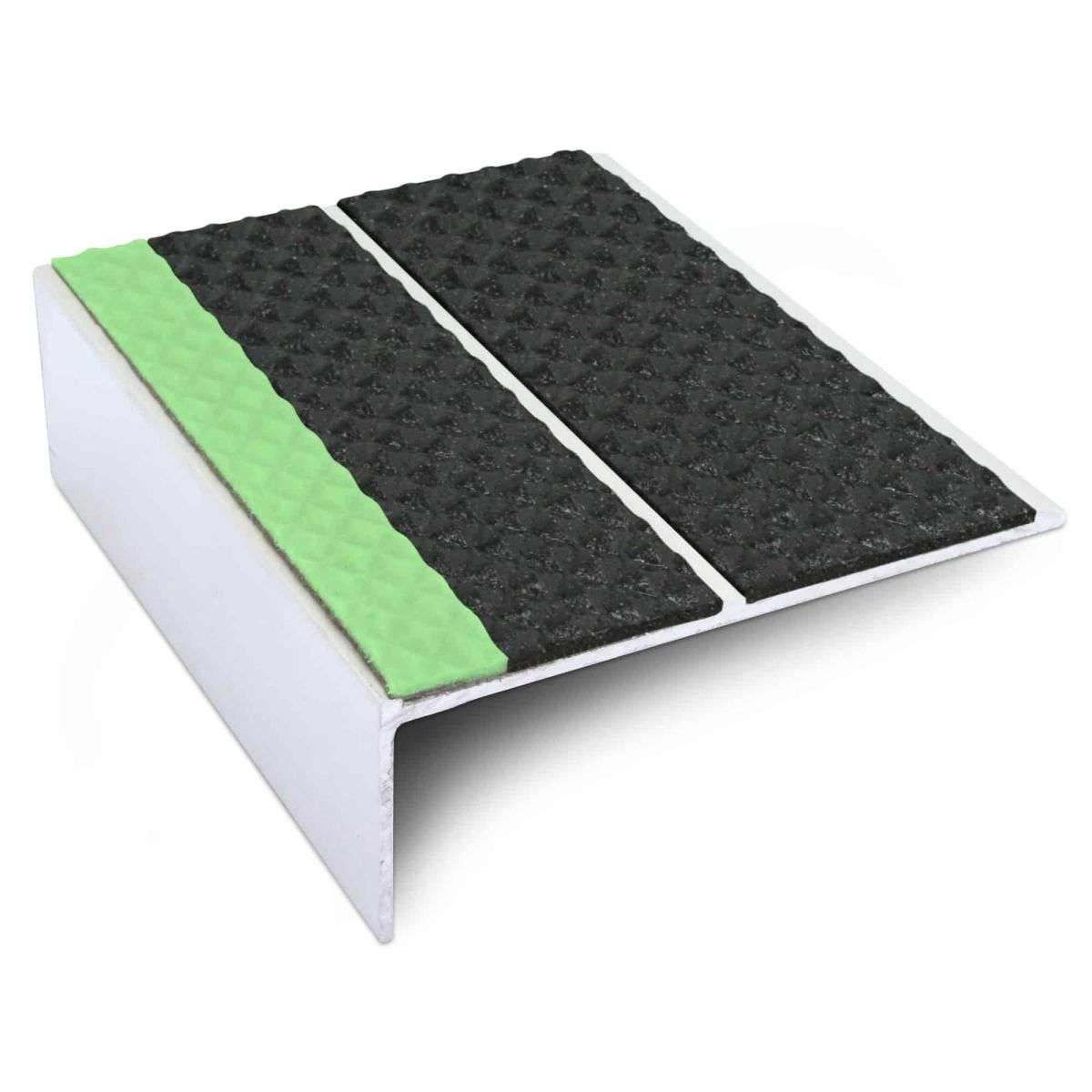 ASL09 Tredsafe 85x30mm Aluminium Non Slip Stair Nosing Edge Trim With Pvc Insert - Cayrus World of Finishing