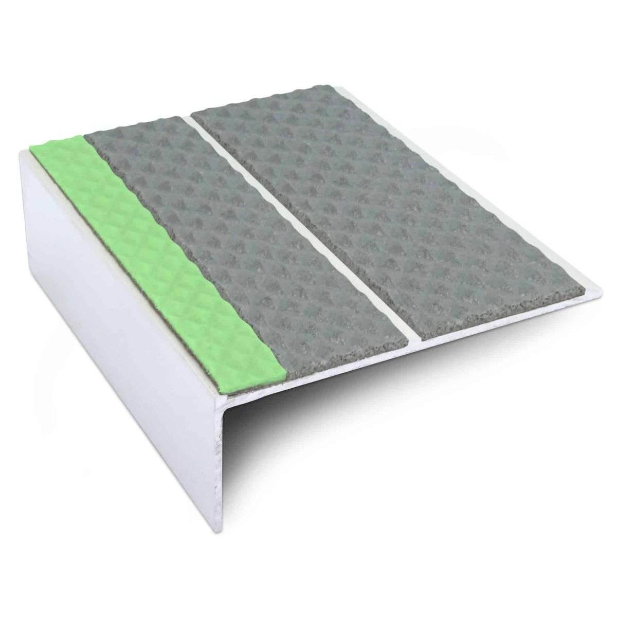 ASL09 Tredsafe 85x30mm Aluminium Non Slip Stair Nosing Edge Trim With Pvc Insert - Cayrus World of Finishing