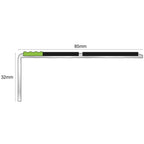 ASL09 Tredsafe 85x30mm Aluminium Non Slip Stair Nosing Edge Trim With Pvc Insert