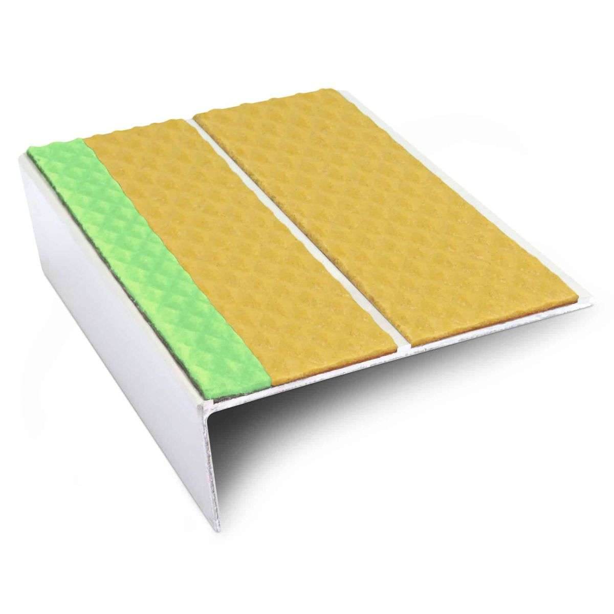 ASL10 Tredsafe 85x32mm Aluminium Non Slip Stair Nosing Edge Trim With Pvc Insert - Cayrus World of Finishing
