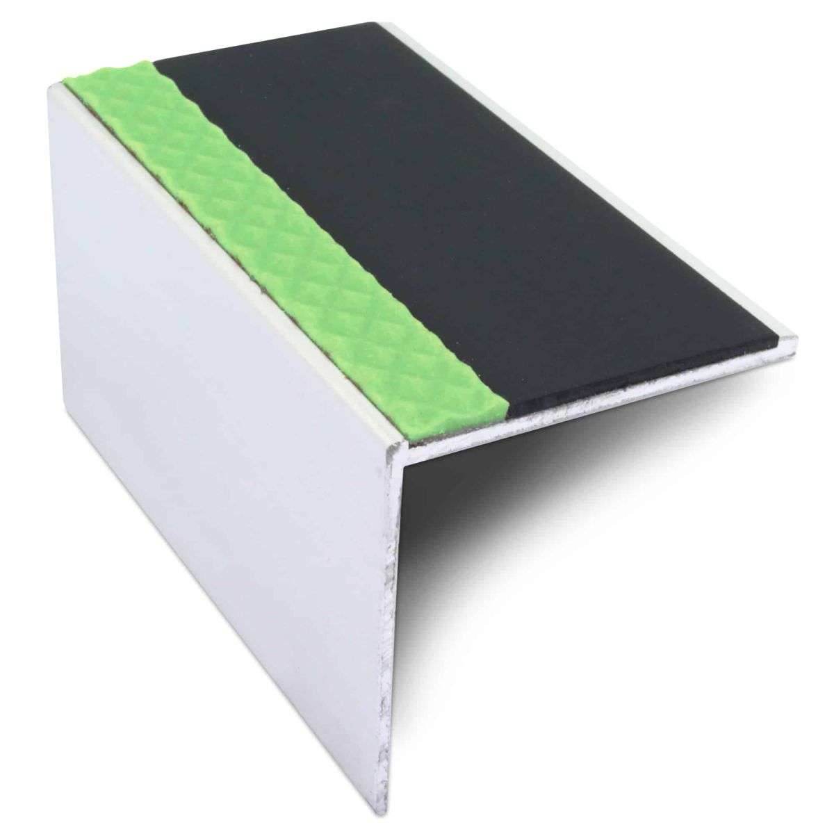 ASL19 56x55mm Tredsafe DDA Compliant Aluminium Non Slip Stair Nosing Edge Trim With Pvc Insert - Cayrus World of Finishing