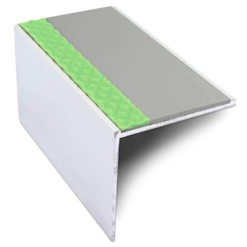 ASL19 56x55mm Tredsafe DDA Compliant Aluminium Non Slip Stair Nosing Edge Trim With Pvc Insert - Cayrus World of Finishing