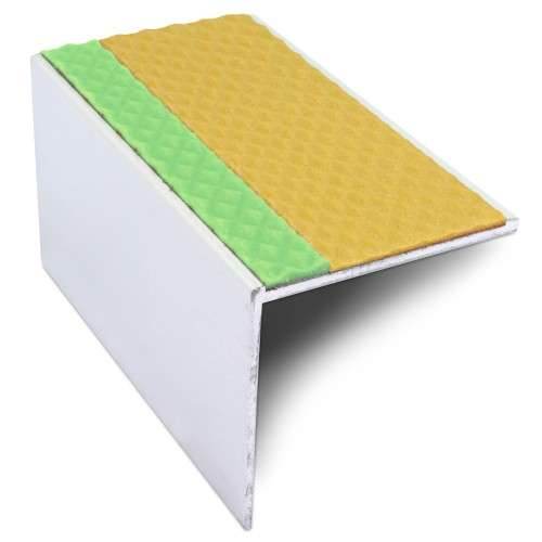 ASL19 56x55mm Tredsafe DDA Compliant Aluminium Non Slip Stair Nosing Edge Trim With Pvc Insert - Cayrus World of Finishing