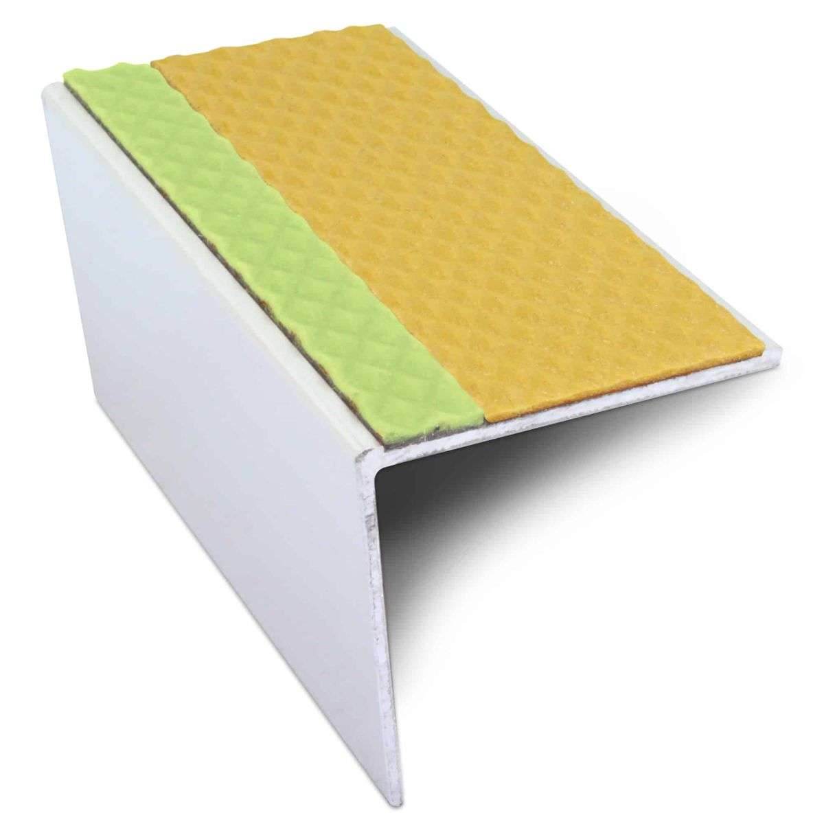 ASL20 57x55mm TredSafe DDA Compliant Aluminium Non Slip Stair Nosing Edge Trim With Pvc Insert - Cayrus World of Finishing