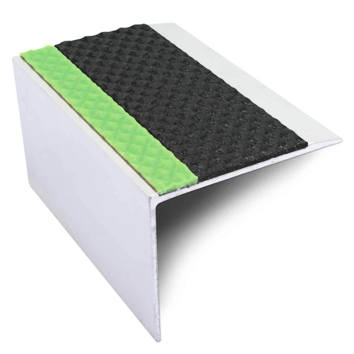 ASL21 67x55mm TredSafe DDA Compliant Aluminium Non Slip Stair Nosing Edge Trim With Pvc Insert - Cayrus World of Finishing