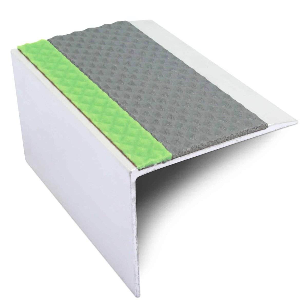 ASL21 67x55mm TredSafe DDA Compliant Aluminium Non Slip Stair Nosing Edge Trim With Pvc Insert - Cayrus World of Finishing