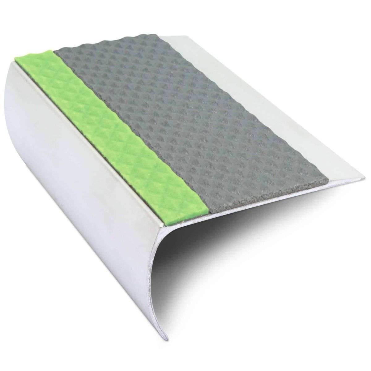 ASL25 69x40mm Tredsafe Aluminium Non Slip Stair Nosing Edge Trim With Pvc Insert - Cayrus World of Finishing