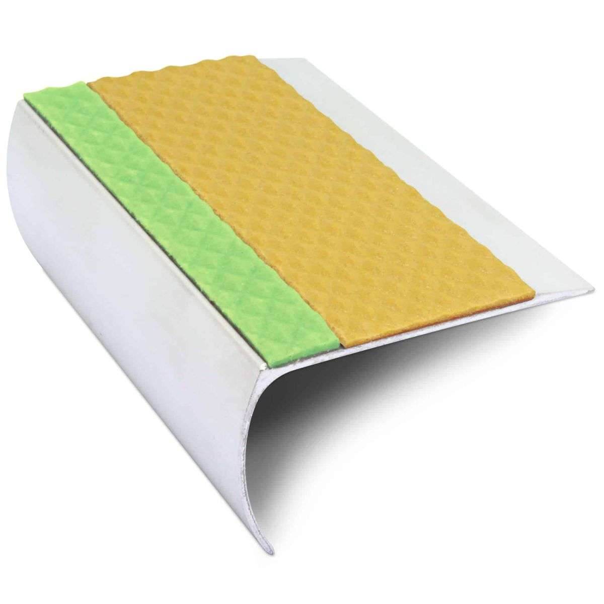 ASL25 69x40mm Tredsafe Aluminium Non Slip Stair Nosing Edge Trim With Pvc Insert - Cayrus World of Finishing
