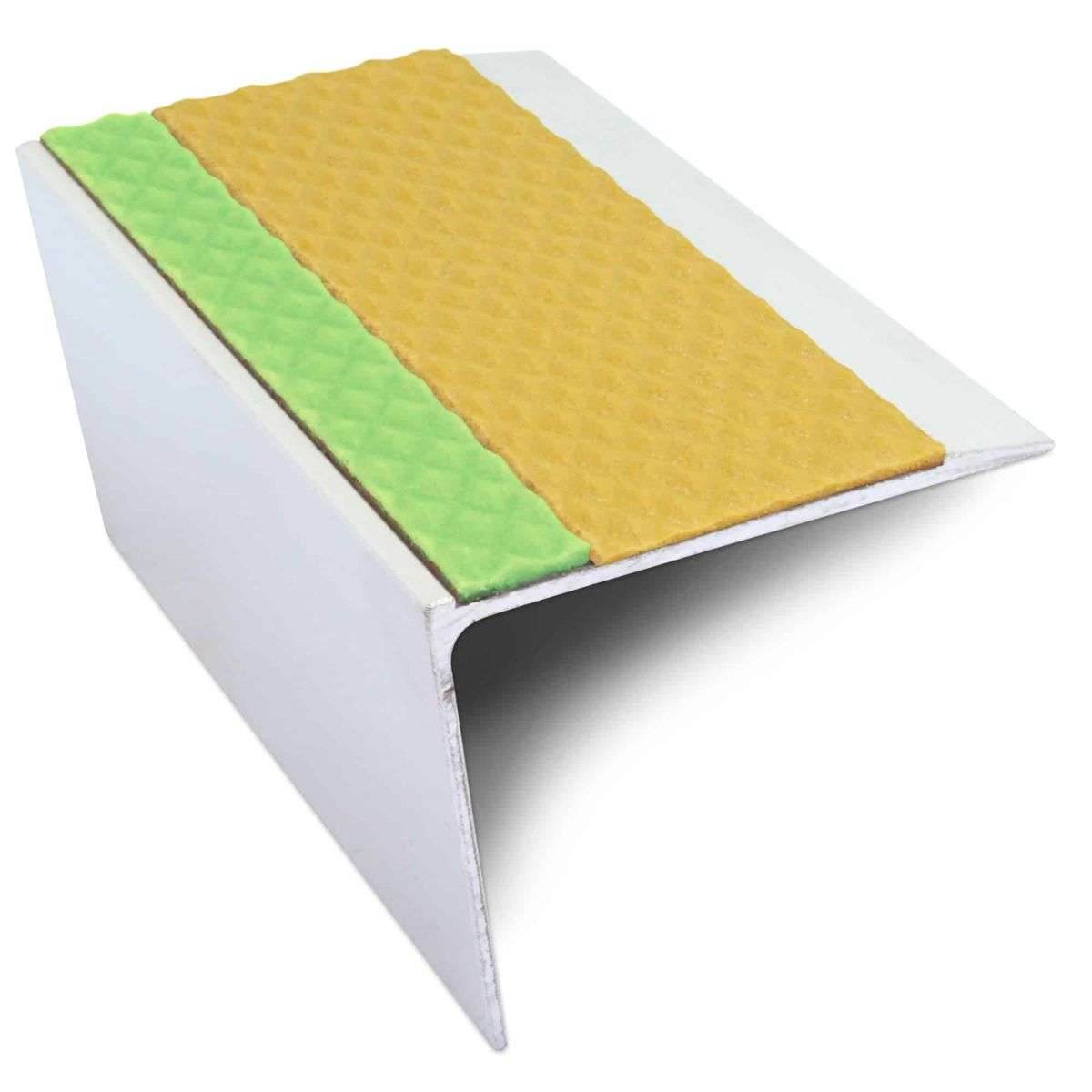 ASL26 67x55mm Tredsafe DDA Compliant Aluminium Non Slip Stair Nosing Edge Trim With Pvc Insert - Cayrus World of Finishing