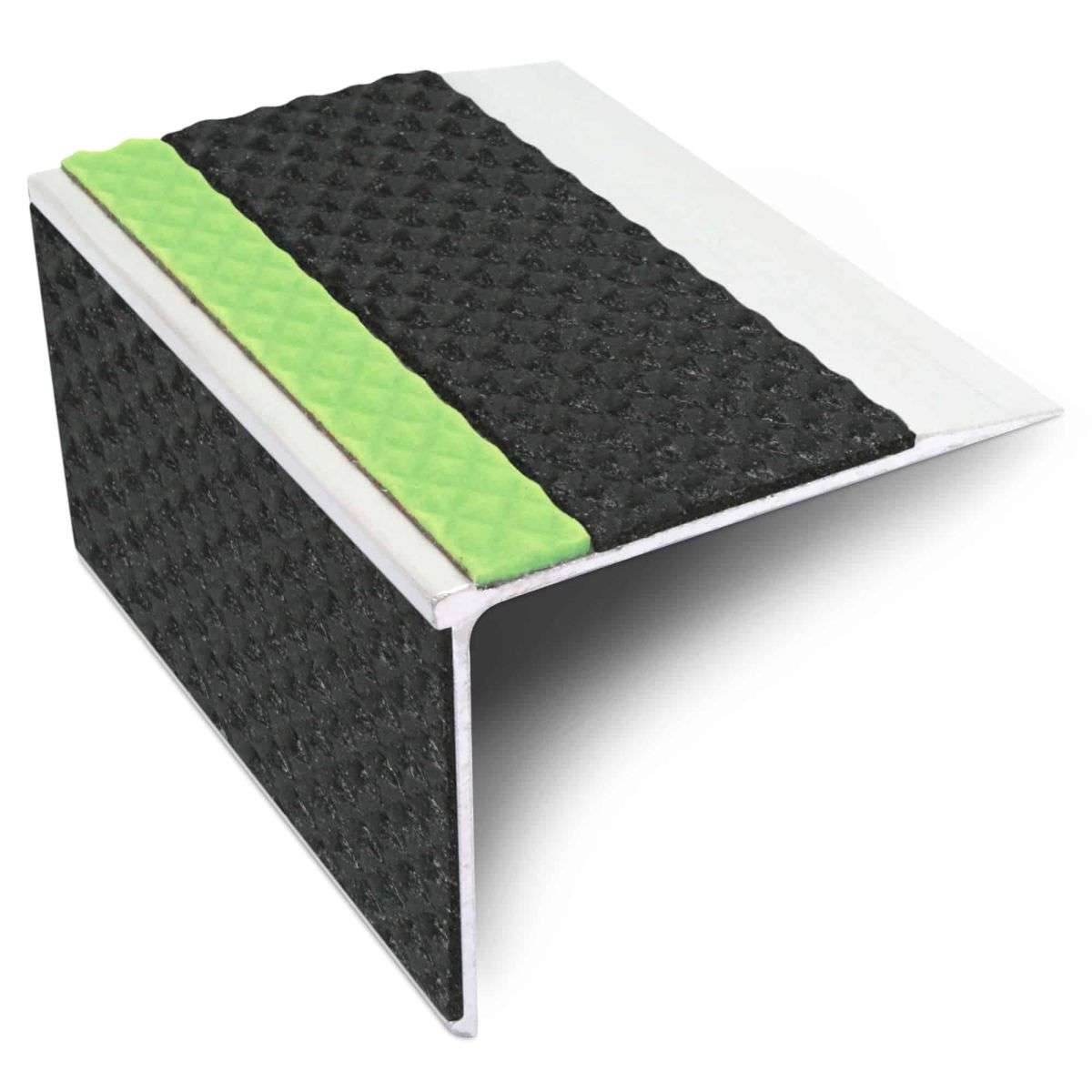 ASL27 75x58mm Tredsafe DDA Compliant Aluminium Non Slip Stair Nosing - Straight With Pvc Insert - Cayrus World of Finishing