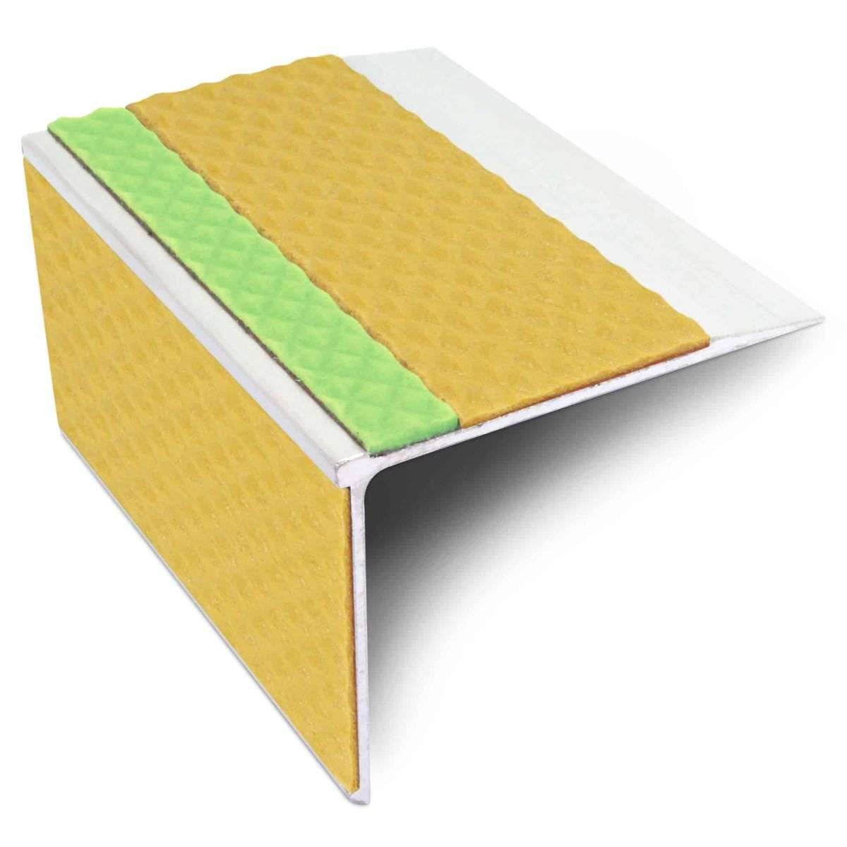 ASL27 75x58mm Tredsafe DDA Compliant Aluminium Non Slip Stair Nosing - Straight With Pvc Insert - Cayrus World of Finishing