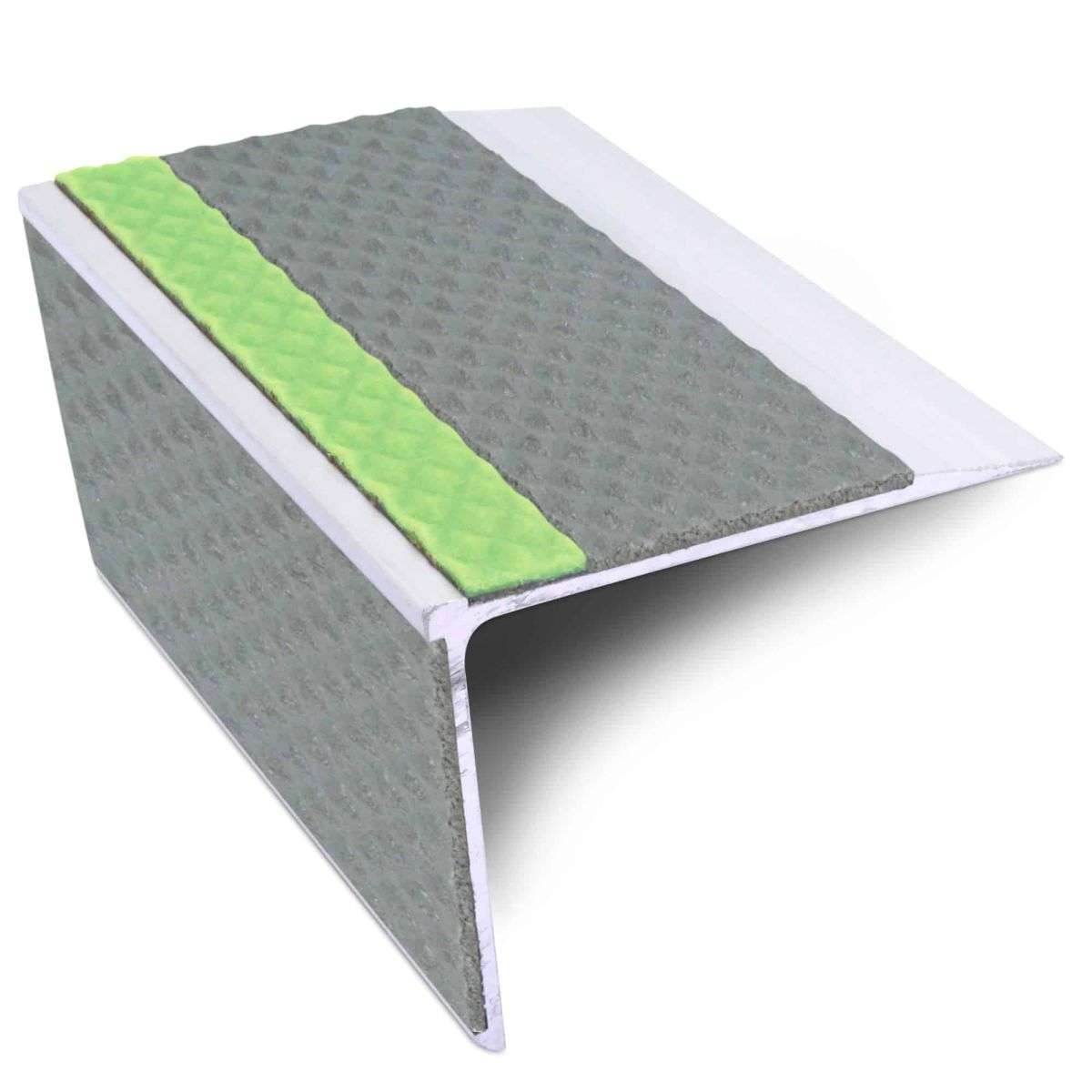 ASL28 75x58mm Rakeback Tredsafe DDA Compliant Aluminium Non Slip Stair Nosing Edge Trim With Pvc Insert - Cayrus World of Finishing