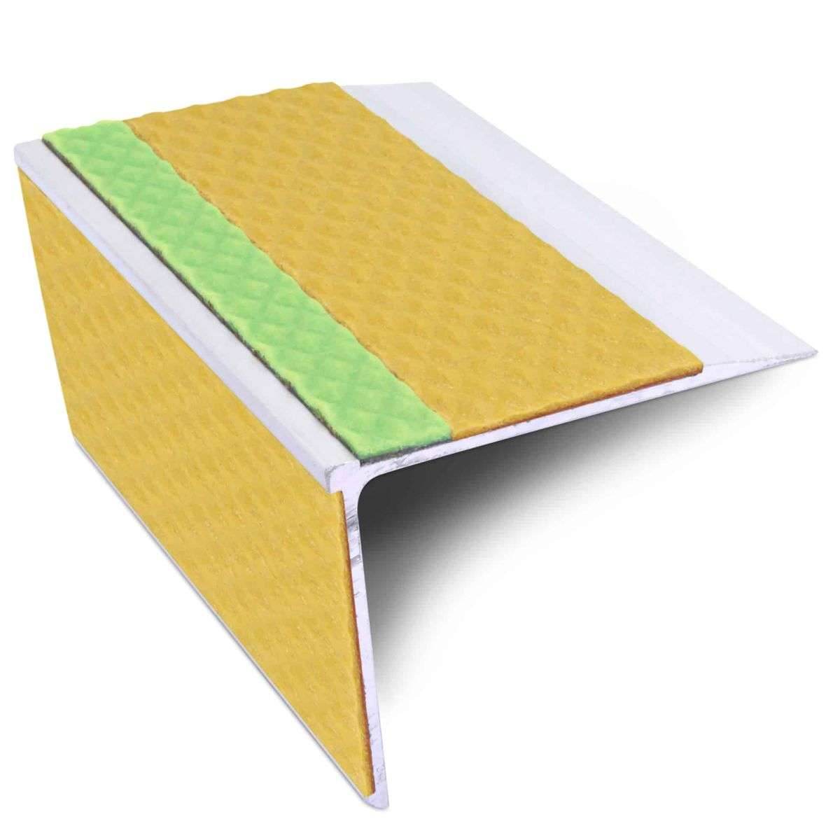 ASL28 75x58mm Rakeback Tredsafe DDA Compliant Aluminium Non Slip Stair Nosing Edge Trim With Pvc Insert - Cayrus World of Finishing