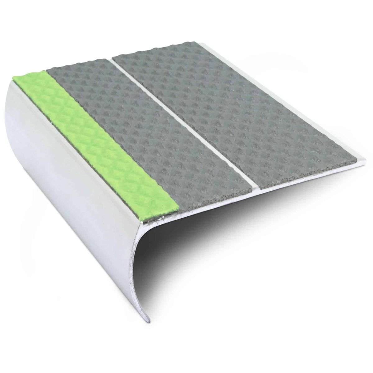 ASL29 87x40mm Tredsafe Aluminium Non Slip Stair Nosing Edge Trim With Pvc Insert - Cayrus World of Finishing