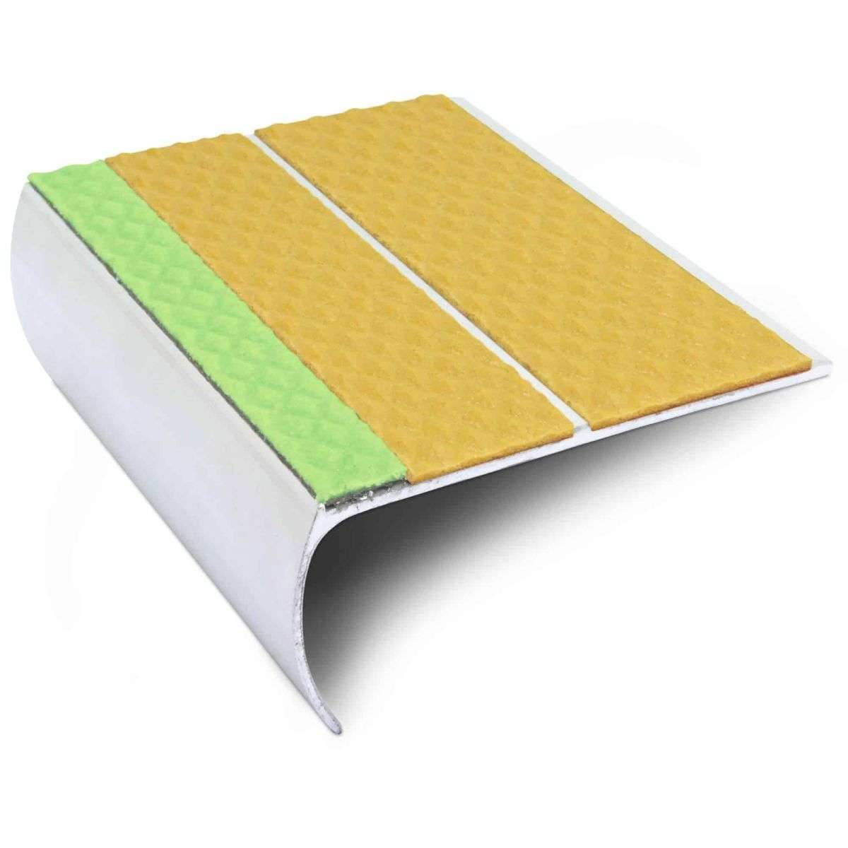 ASL29 87x40mm Tredsafe Aluminium Non Slip Stair Nosing Edge Trim With Pvc Insert - Cayrus World of Finishing