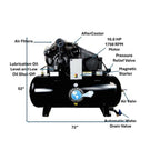 Atlas Air Force AF10-1PH 10HP 120-Gallon Air Compressor