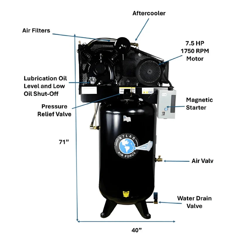 Atlas Air Force AF9 80-Gallon Air Compressor