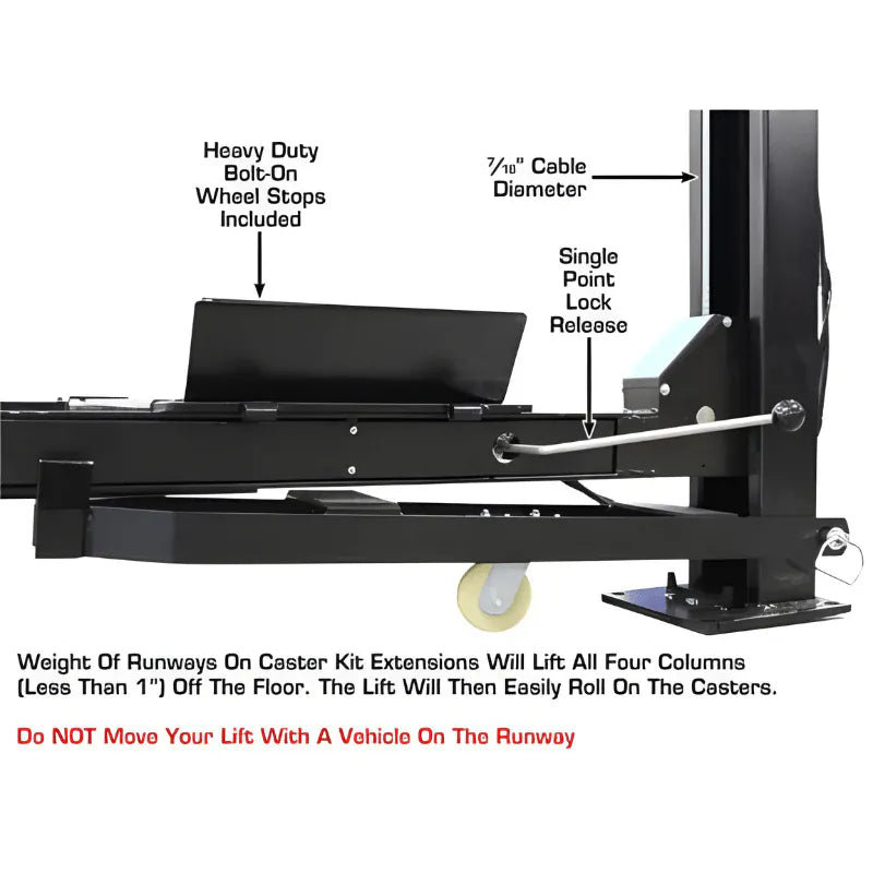 Atlas Apex 9 9,000 lb 4-Post Lift with Two RJ45A Rolling Bridge Jacks Combo