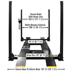Atlas Apex 9 9,000 lb 4-Post Lift with Two RJ45A Rolling Bridge Jacks Combo