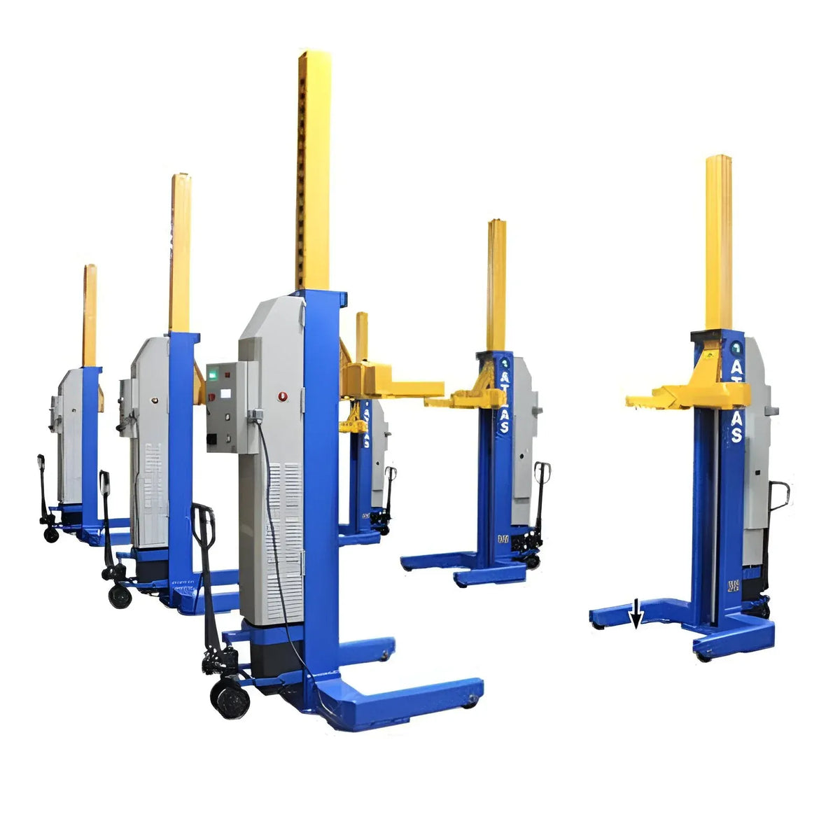 Atlas Maxima ATEML-6045BC 99,000 lb ALI-Certified Battery-Powered Mobile Column Lift System (Six 16,500 lb Columns)