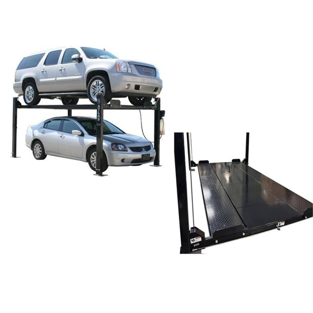 Atlas Garage PRO8000 8,000-lb 4-Post Storage Lift + Pro-Floor 8-Piece Panel Set Combo