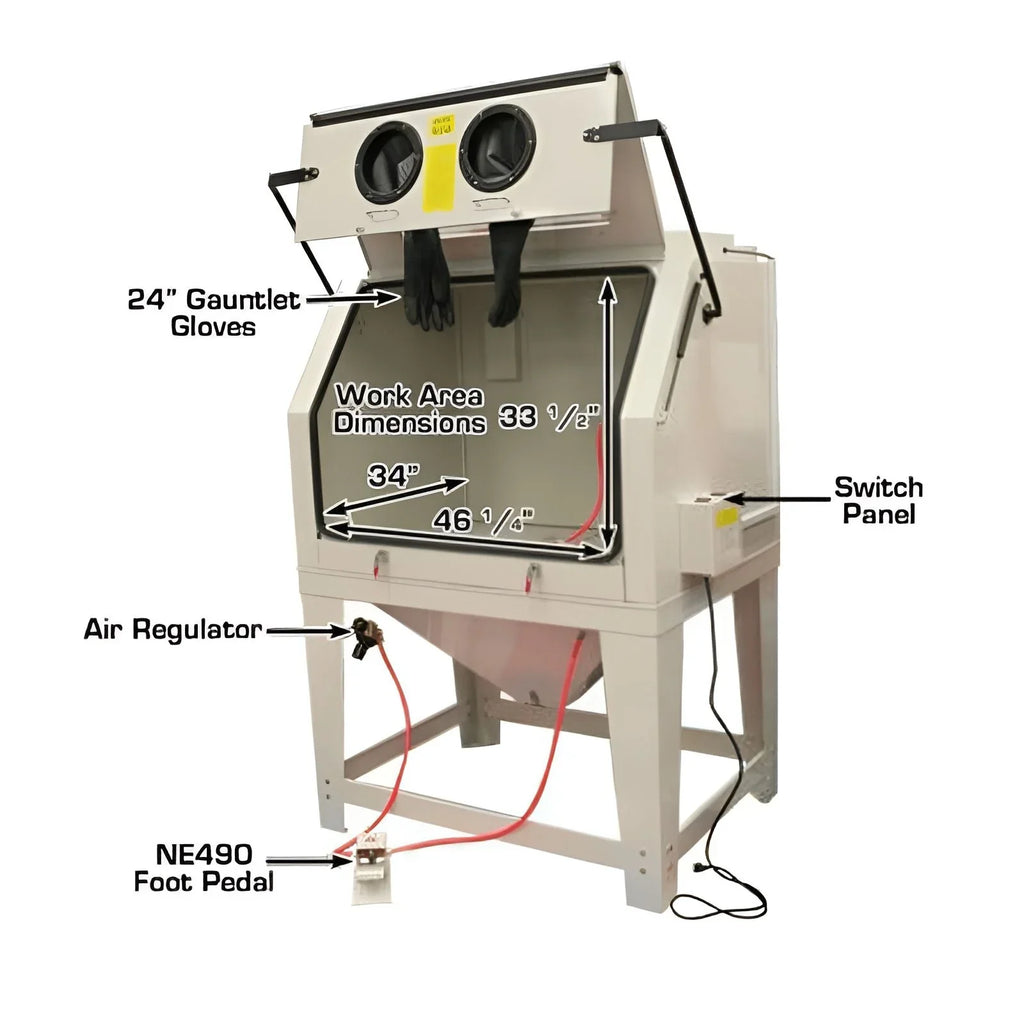 Atlas SBC990 Large Sandblast Cabinet with Attached Vacuum