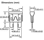 Exotronic 25A ATO/ATC Standard Automotive Blade Fuse - 100 pack