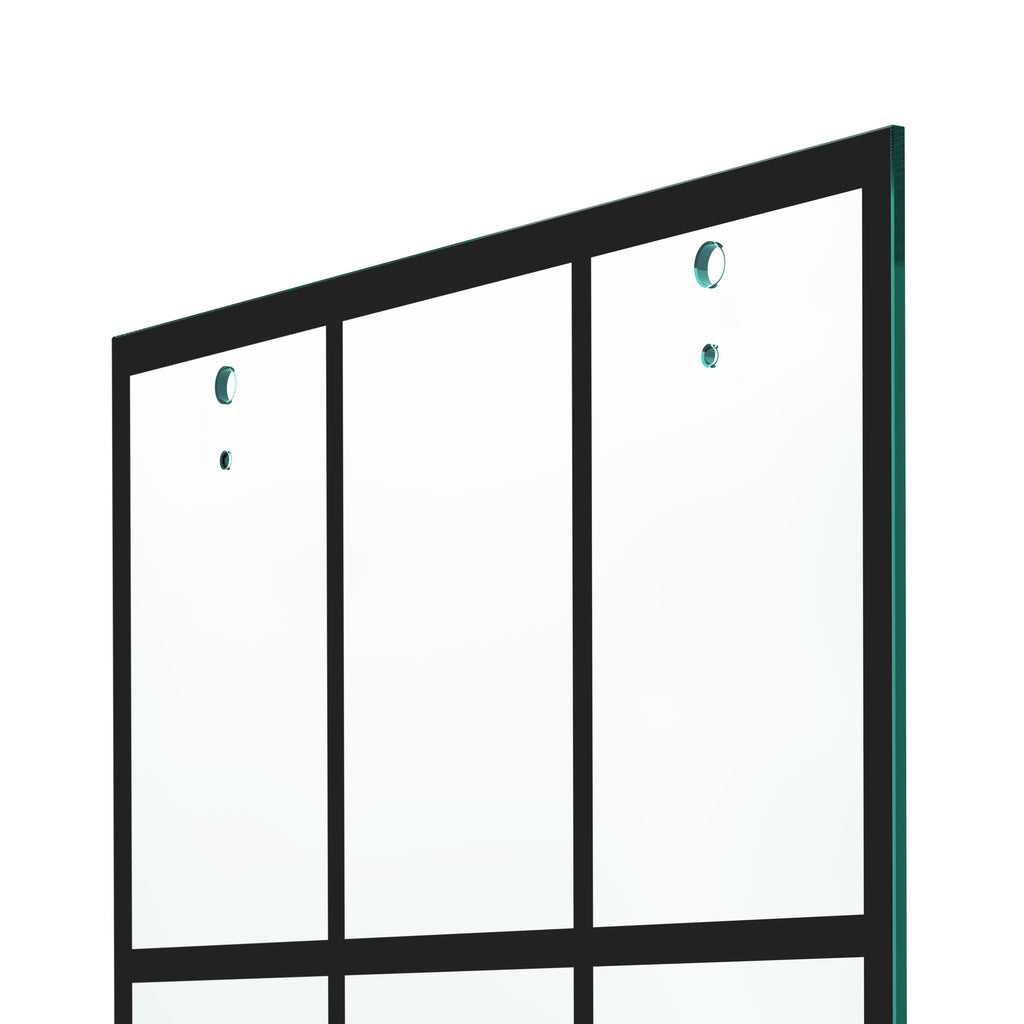 Slider Door Panels - Right Hand French Silk Screen Sliding Glass Shower Door Panel