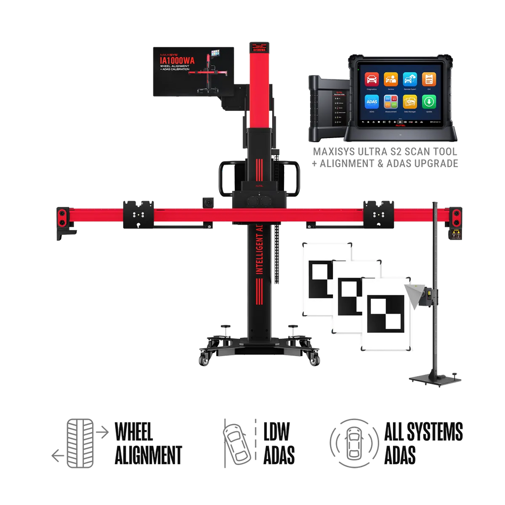 Autel IA1000AST MaxiSYS All-Systems ADAS Calibration & Wheel Alignment System with LDW Targets and MaxiSYS Ultra S2 Tablet