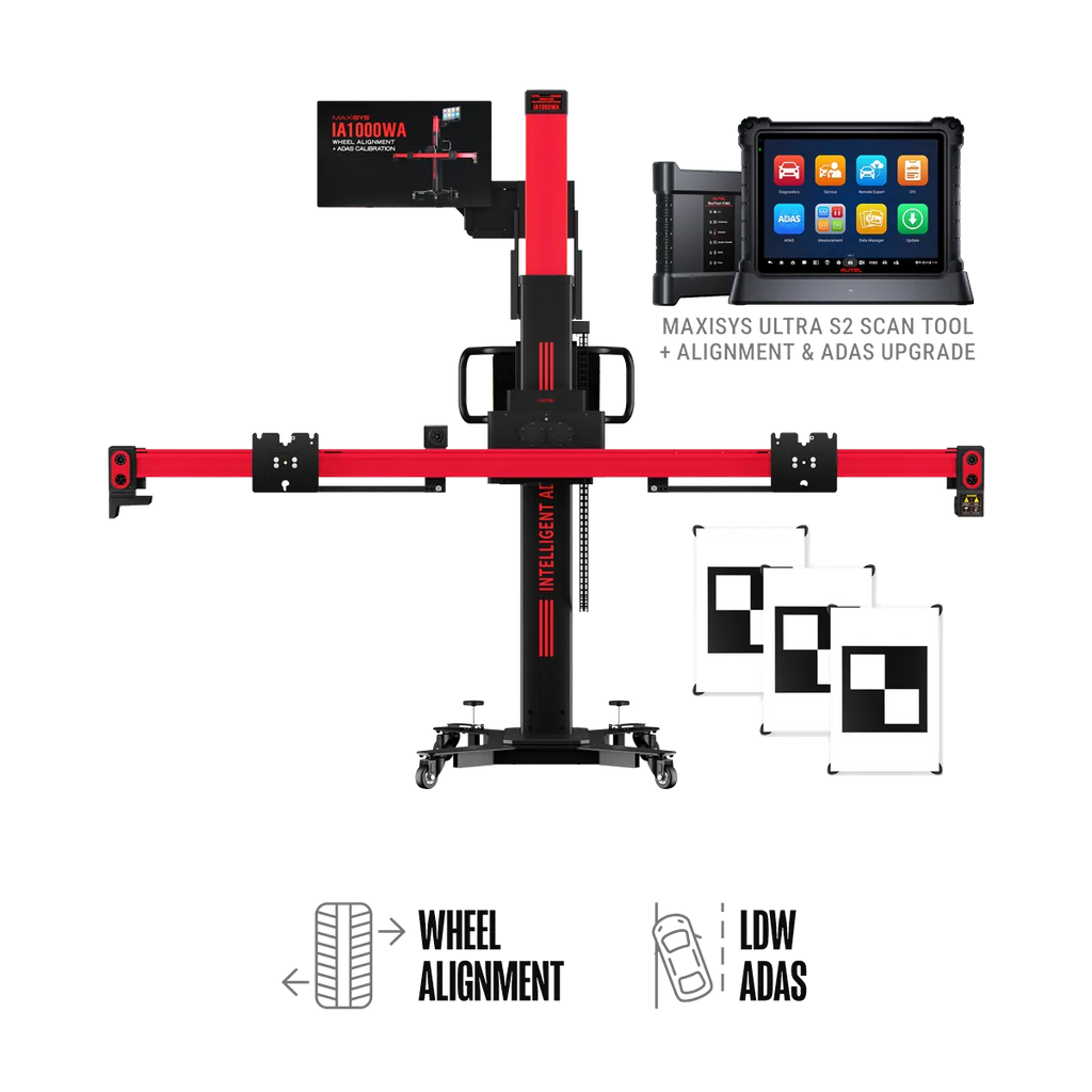 Autel IA1000LDWT Automated ADAS Calibration & Wheel Alignment System with MaxiSYS Ultra S2 Tablet and LDW Targets