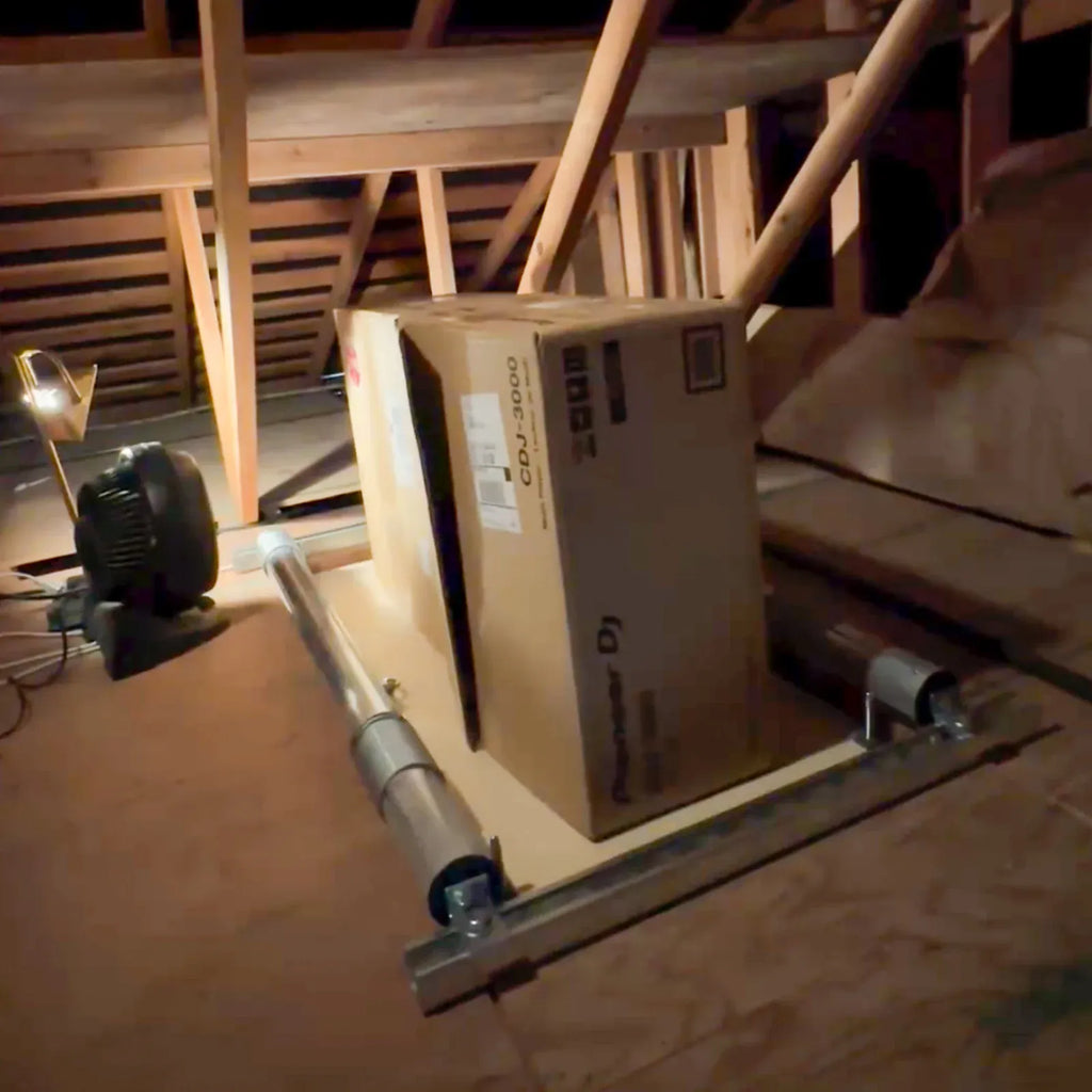 Auxx Lift 400 lb Motorized Attic Storage Lift — Wireless Remote, Self-Leveling Platform, Made in USA