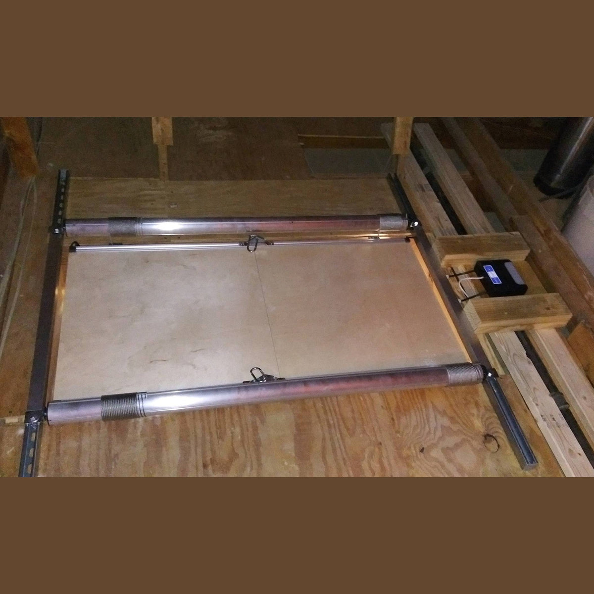 Auxx Lift 400 lb Motorized Attic Storage Lift — Wireless Remote, Self-Leveling Platform, Made in USA