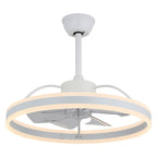 24 Inch Black/Gold/White/Coffee Modern Smart LED Ceiling Fan with Light and Remote, 6 Speeds DC Motor Fandelier Ceiling Fan