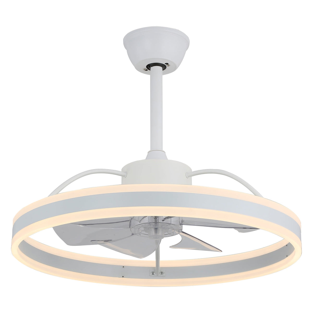 24 Inch Black/Gold/White/Coffee Modern Smart LED Ceiling Fan with Light and Remote, 6 Speeds DC Motor Fandelier Ceiling Fan