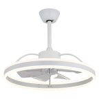 24 Inch Black/Gold/White/Coffee Modern Smart LED Ceiling Fan with Light and Remote, 6 Speeds DC Motor Fandelier Ceiling Fan