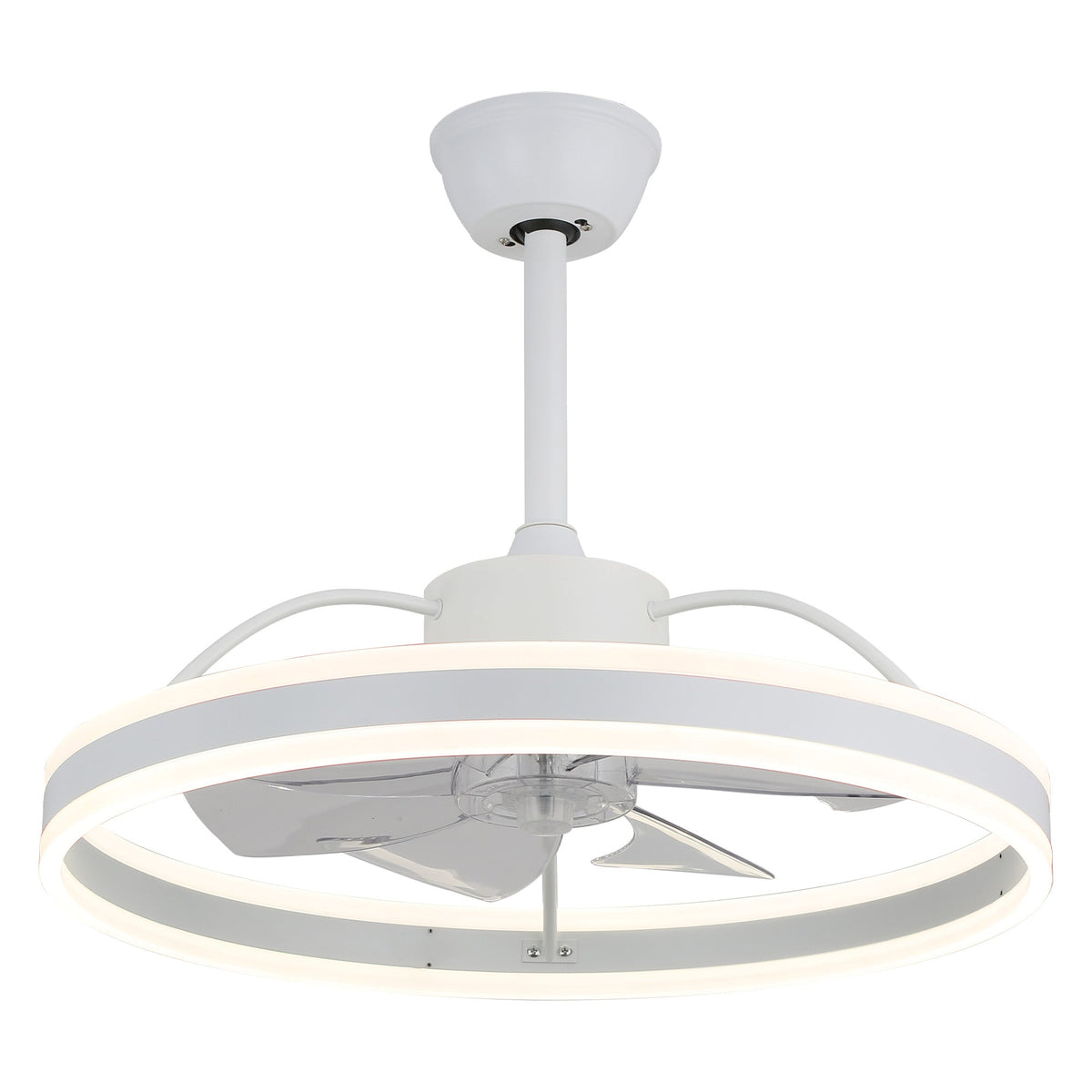 24 Inch Black/Gold/White/Coffee Modern Smart LED Ceiling Fan with Light and Remote, 6 Speeds DC Motor Fandelier Ceiling Fan